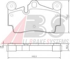 A.b.s. 37365 klocki hamulcowe vw touareg 05-tył, audi q7 (4l), porsche cayenne (955)