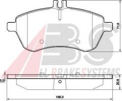 A.b.s. 37584 klocki hamulcowe mercedes, w204 citroen klasa 07 -