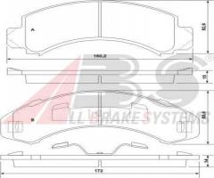 A.b.s. 38249 klocki hamulcowe ford aerostar 87-94, ford usa aerostar