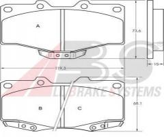 A.b.s. 36724 klocki hamulcowe toyota hilux 88-94, toyota land cruiser hardtop (_j7_), vw taro