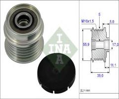 Ina 535000510 sprzęgło alternatora vw audi, audi a4 (8d2, b5), skoda superb (3u4), vw passat (3b2)