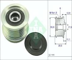 Ina 535004110 sprzęgło alternatora audi, audi tt (8j3), seat alhambra (710), skoda superb (3t4)