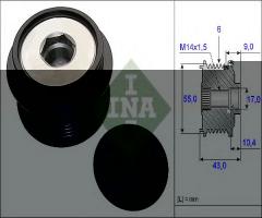 Ina 535020810 sprzęgło alternatora chrysler, chrysler voyager iii (gs)