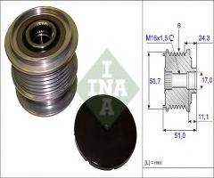 Ina 535020010 sprzęgło alternatora ford, ford s-max (wa6), jaguar xj (x35_, _j12_, _j24_)