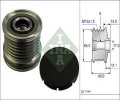 Ina 535016610 sprzęgło alternatora citroen, citroËn c4 ii (b7), mini mini roadster (r59)