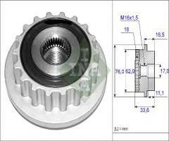 Ina 535011810 sprzęgło alternatora vw, vw touareg (7la, 7l6, 7l7)