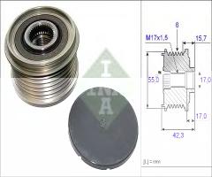 Ina 535015410 sprzęgło alternatora, dacia lodgy, nissan juke (f15)