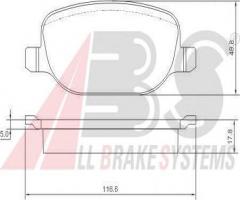 A.b.s. 37317 klocki hamulcowe alfa romeo 159 05-tył, alfa romeo brera, lancia thesis (841ax)