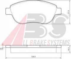 A.b.s. 37418 klocki hamulcowe fiat idea 1,9jtd 03 -, citroËn c3 i (fc_), fiat idea