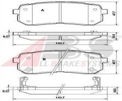 A.b.s. 37619 klocki hamulcowe kia carnival 06-tył, hyundai h-1 travel (tq)