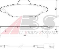 A.b.s. 37595 klocki hamulcowe fiat 500 1,2 07-przód, fiat panda (169), ford ka (ru8)