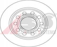 A.b.s. 17333 tarcza hamulcowa audi a4 00-08 tył 1,8t-3,0, audi a4 (8e2, b6), seat exeo (3r2)