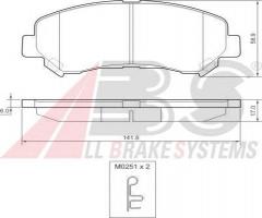 A.b.s. 37625 klocki hamulcowe nissan qashqai 07 -, nissan x-trail (t31), suzuki kizashi (fr)