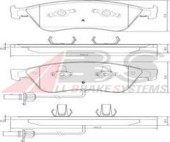 A.b.s. 37427 klocki hamulcowe audi a8 02-09 z czujnikiem, audi a8 (4d2, 4d8), vw phaeton (3d_)