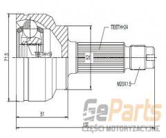 Jpn 10p3014-jpn 10p3014jpn przegub napędowy zewnętrzny, mazda 121 i (da)