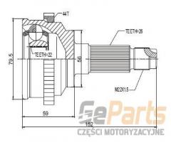 Jpn 10p3015-jpn 10p3015jpn przegub napędowy zewnętrzny, kia sephia (fa), mazda 323 c iv (bg)