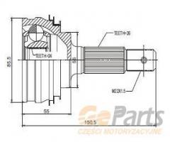 Jpn 10p2002-jpn 10p2002jpn przegub napędowy zewnętrzny, toyota camry (_v2_)