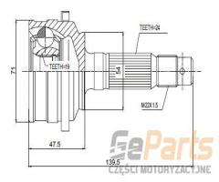 Jpn 10p6009-jpn 10p6009jpn przegub napędowy zewnętrzny, daihatsu charade iii (g100, g101, g102)