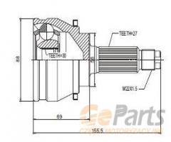 Jpn 10p7005-jpn 10p7005jpn przegub napędowy zewnętrzny, subaru impreza sedan (gc)