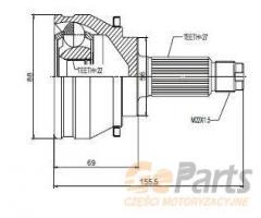 Jpn 10p7008-jpn 10p7008jpn przegub napędowy zewnętrzny, subaru impreza sedan (gc)