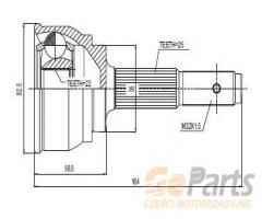 Jpn 10p1022-jpn 10p1022jpn przegub napędowy zewnętrzny, nissan almera i (n15)