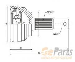 Jpn 10p1023-jpn 10p1023jpn przegub napędowy zewnętrzny, nissan primera hatchback (p10)