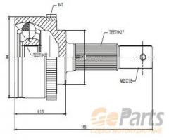 Jpn 10p1037-jpn 10p1037jpn przegub napędowy zewnętrzny, nissan primera (p11)
