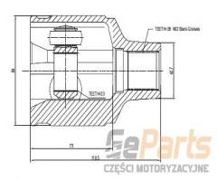 Jpn 70p3017-jpn 70p3017jpn przegub wewnętrzny prawy, mazda 626 iv (ge)