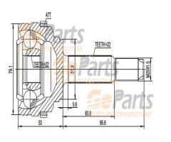 Jpn 10p0015-jpn przegub napędowy chevrolet, chevrolet kalos