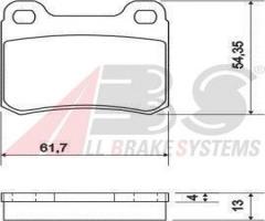 A.b.s. 36498 klocki hamulcowe mercedes, w201 82-93 tył, mercedes-benz 190 (w201)