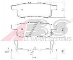 A.b.s. 37756 klocki hamulcowe honda accord 08-tył, honda accord viii (cu)