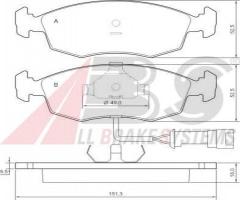 A.b.s. 36519 klocki hamulcowe ford scorpio 84-91 z czujnikiem, ford escort iv (gaf, awf, abft)