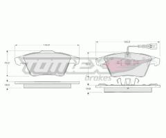 Tomex 1393 klocki hamulcowe vw t5 03- koła 16 z czujnikiem