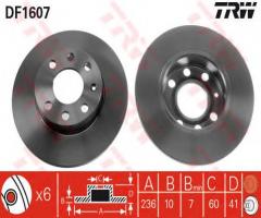 Trw df1607 tarcza hamulcowa opel corsa 82-93, kadett 79-92, opel corsa a tr (91_, 92_, 96_, 97_)