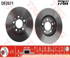 Trw df2671 tarcza hamulcowa volvo 850 94-96, s70 97-00, volvo 940 (944)