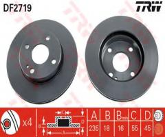 Trw df2719 tarcza hamulcowa mazda 323 89-96, mazda 323 s iv (bg)
