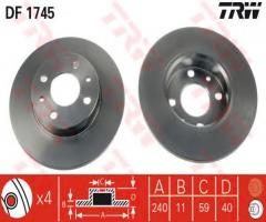Trw df1745 tarcza hamulcowa fiat punto,seicento, alfa romeo 33 (905), fiat panda (169)