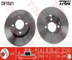 Trw df1521 tarcza hamulcowa audi 100 76-90, audi 80 (89, 89q, 8a, b3)