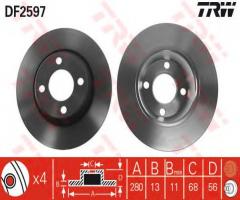 Trw df2597 tarcza hamulcowa audi 80 92-96, audi 80 (8c, b4)