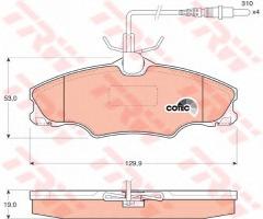 Trw gdb1193 klocki hamulcowe peugeot 406 1,6-1,8 95-, peugeot 406 (8b)