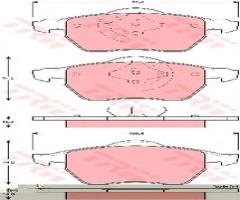 Trw gdb1429 klocki hamulcowe volvo v70 99-, volvo s70 (ls)