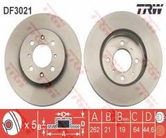 Trw df3021 tarcza hamulcowa honda civic 90-01, honda civic iv hatchback (ec, ed, ee), lotus elise