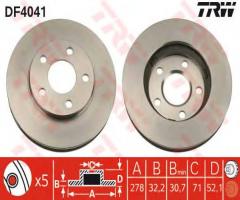 Trw df4041 tarcza hamulcowa opel sintra 96-99, buick regal, chevrolet trans sport, opel sintra