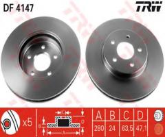 Trw df4147 tarcza hamulcowa ford mondeo 1,8-2,5 00-07, ford mondeo iii kombi (bwy)