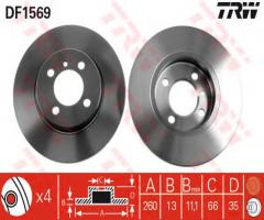 Trw df1569 tarcza hamulcowa bmw 3 e30 82-93, bmw 3 (e30)