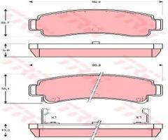 Trw gdb1014 klocki hamulcowe nissan sunny 90-95 tył (+abs), nissan sunny iii (n14)