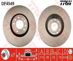 Trw df4549 tarcza hamulcowa opel vectra c 02 -, opel vectra c gts, saab 9-3 (ys3f)