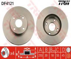 Trw df4121 tarcza hamulcowa mazda mx5 93-05 wen., mazda mx-5 i (na)