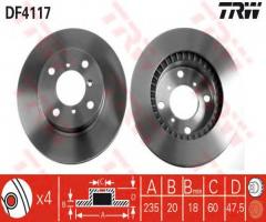 Trw df4117 tarcza hamulcowa suzuki baleno 95-02, suzuki baleno hatchback (eg)