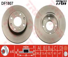 Trw df1807 tarcza hamulcowa rover 200,400 90-97, rover 200 hatchback (xw)